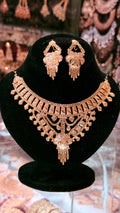 Gold Plated Necklace Set with Earrings