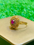 Gold Plated Ring with pink stone