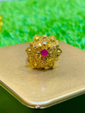 Gold Plated Ring with pink stone
