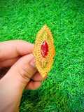 Gold Plated Ring with red stone