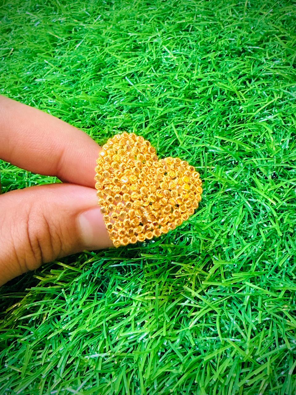 Gold plated heart design ring