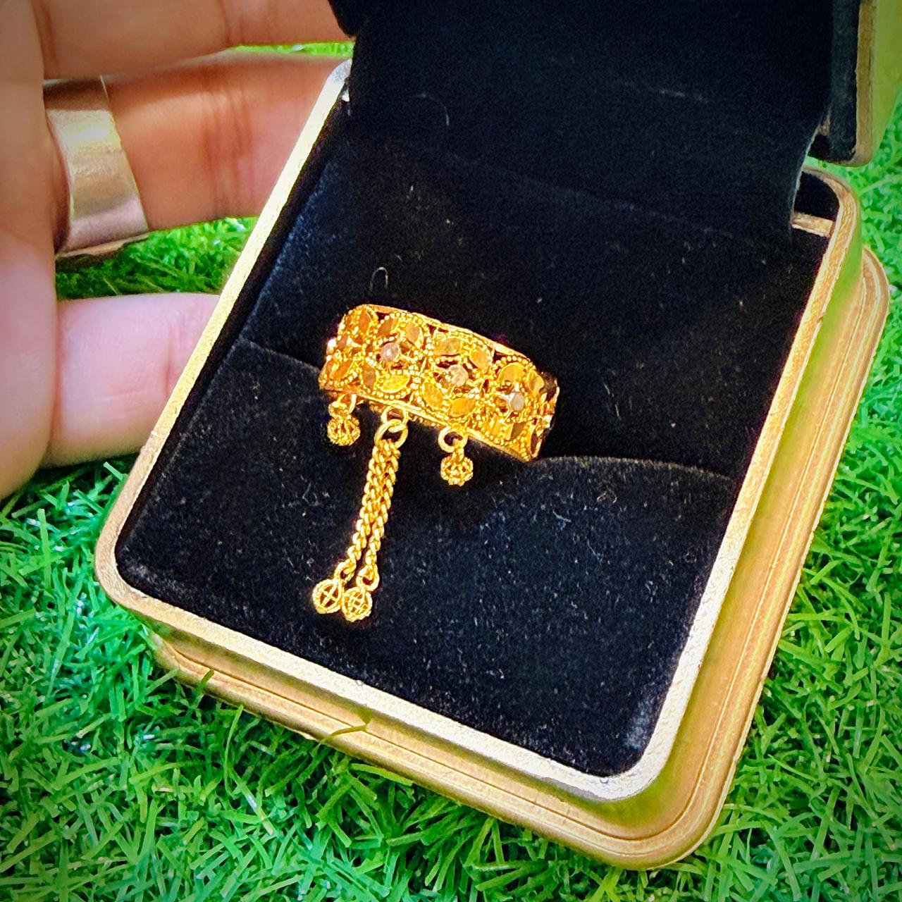 Gold Plated Ring with design strings