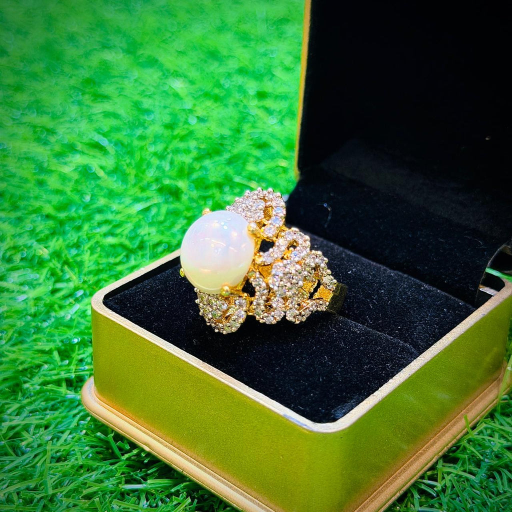 Gold Plated ring with opal stone
