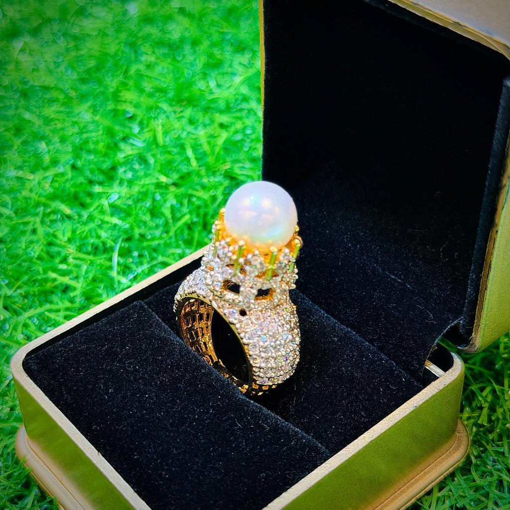Gold plated ring with opal stone