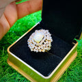 Gold Plated ring with opal stone unique design
