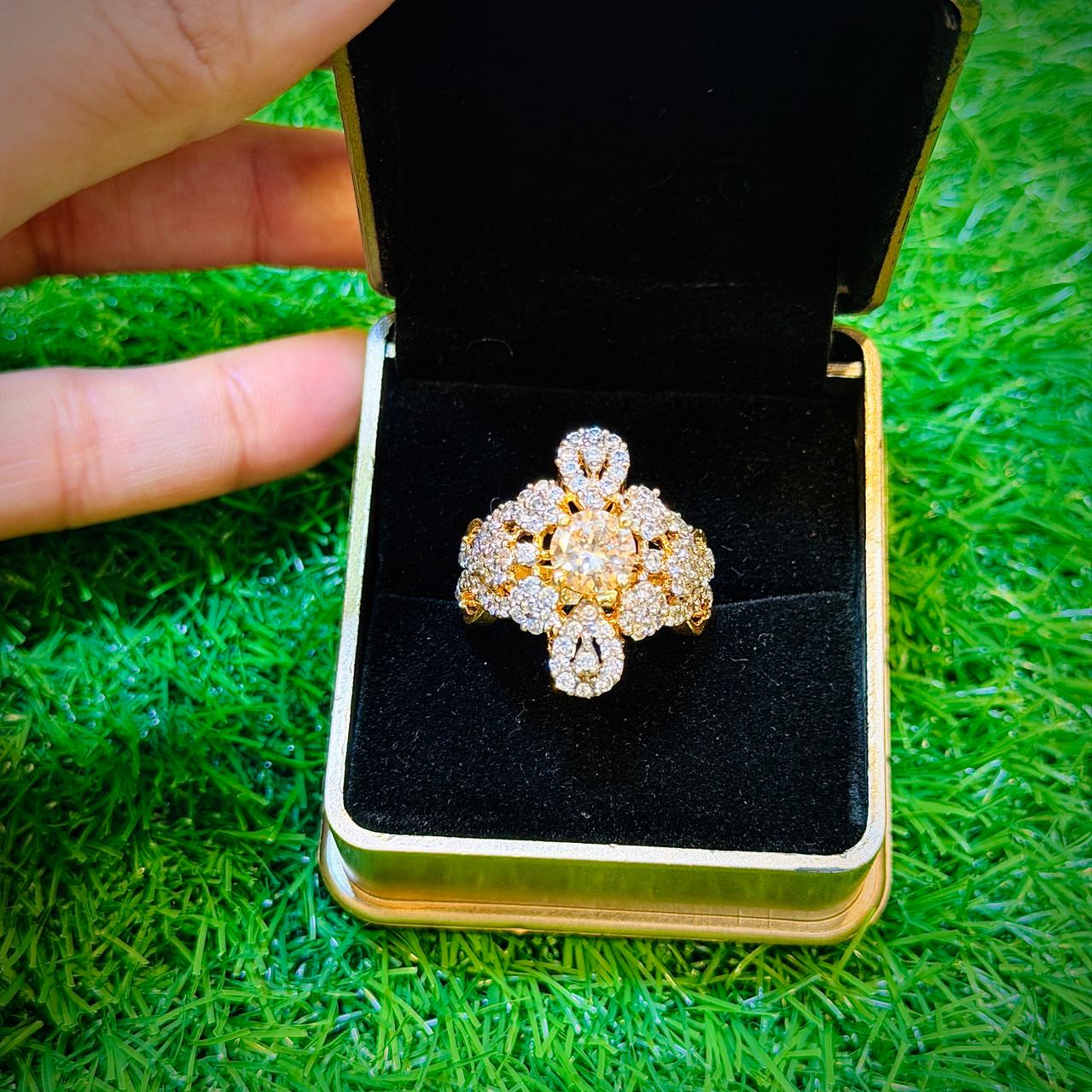 Golden Ring with small beautiful stones