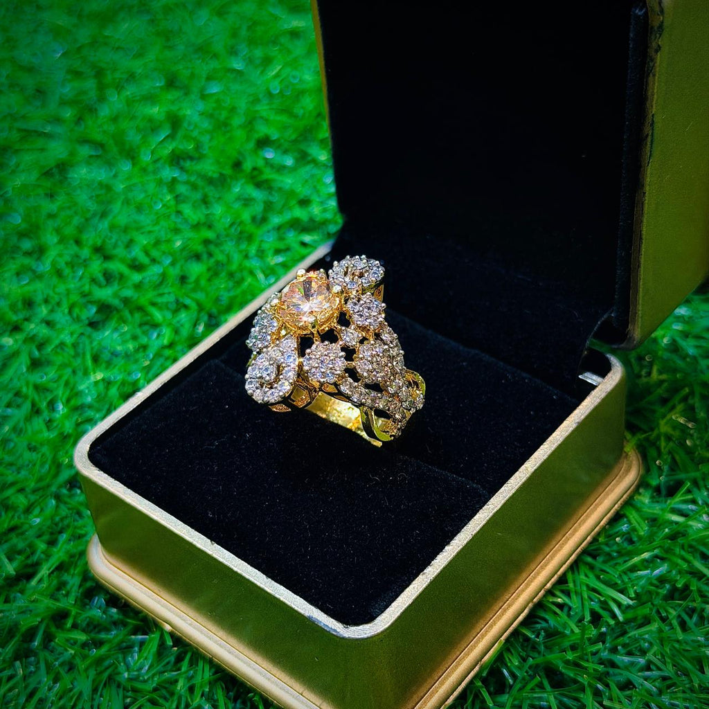 Golden Ring with small beautiful stones