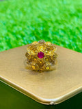 Gold Plated Ring with pink stone