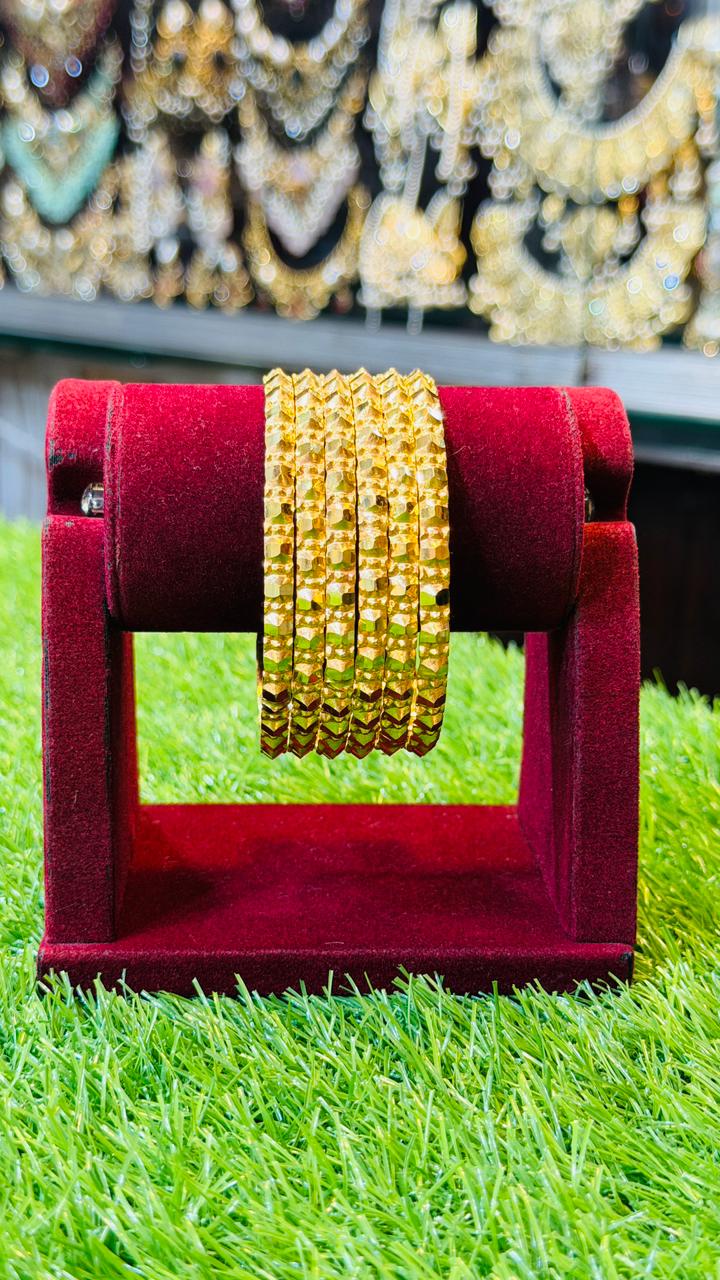 Gold Plated Gajra Design Bangles