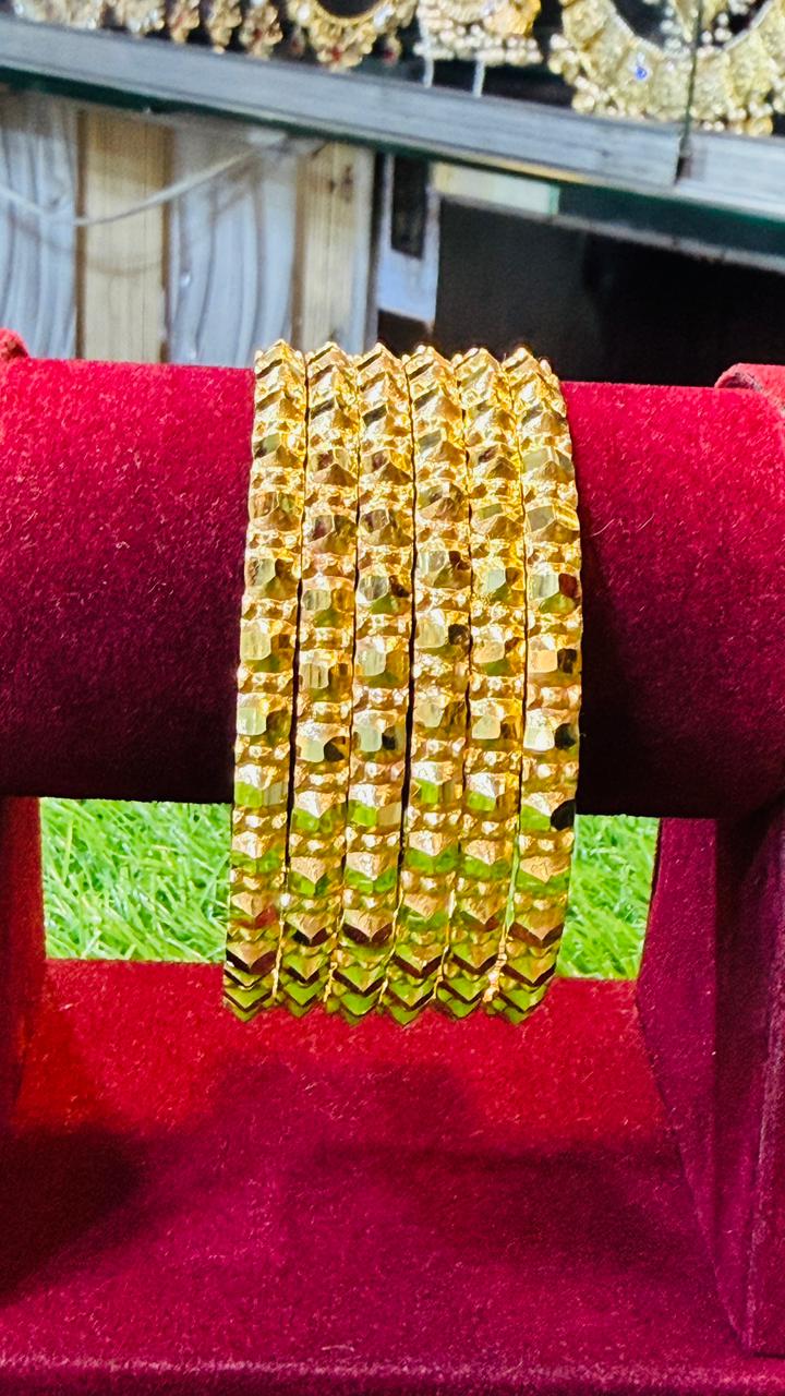 Gold Plated Gajra Design Bangles