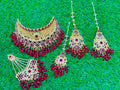 Kashees style red colour Collar Set