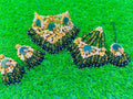 Green colour kashees style Collar Set
