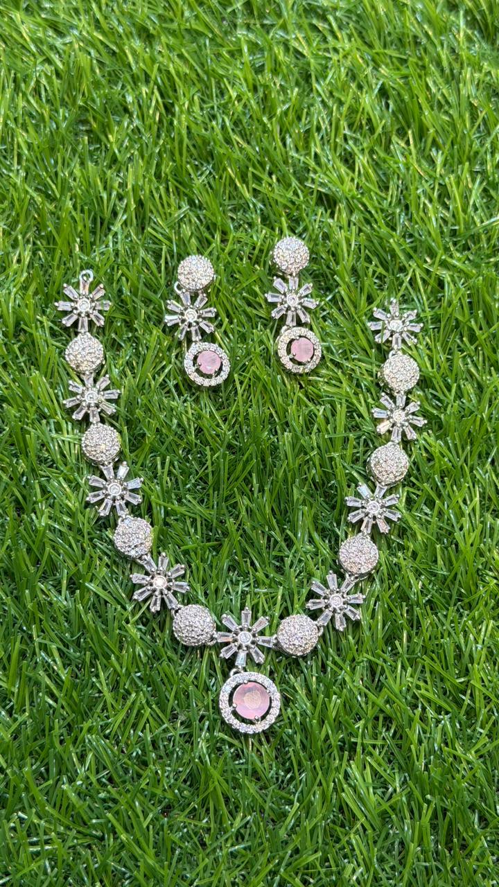 Pink One Carat Necklace Set