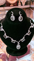 White colour one carat Necklace set with earring