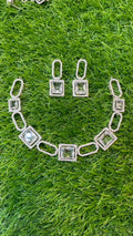 White colour one carat necklace set with earring