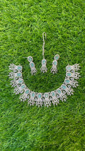 Mint colour one carat necklace set with earring