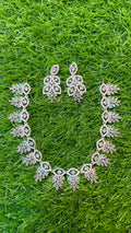 Mint Colour One Carat Necklace Set With Earrings