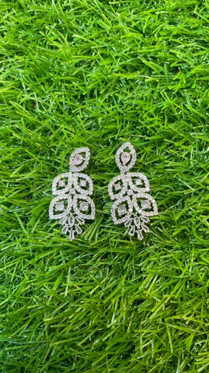 Mint Colour One Carat Necklace Set With Earrings