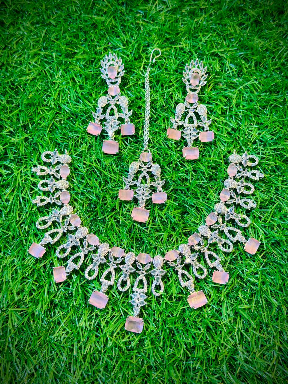 One Carat, Unique Design Necklace With Color Options