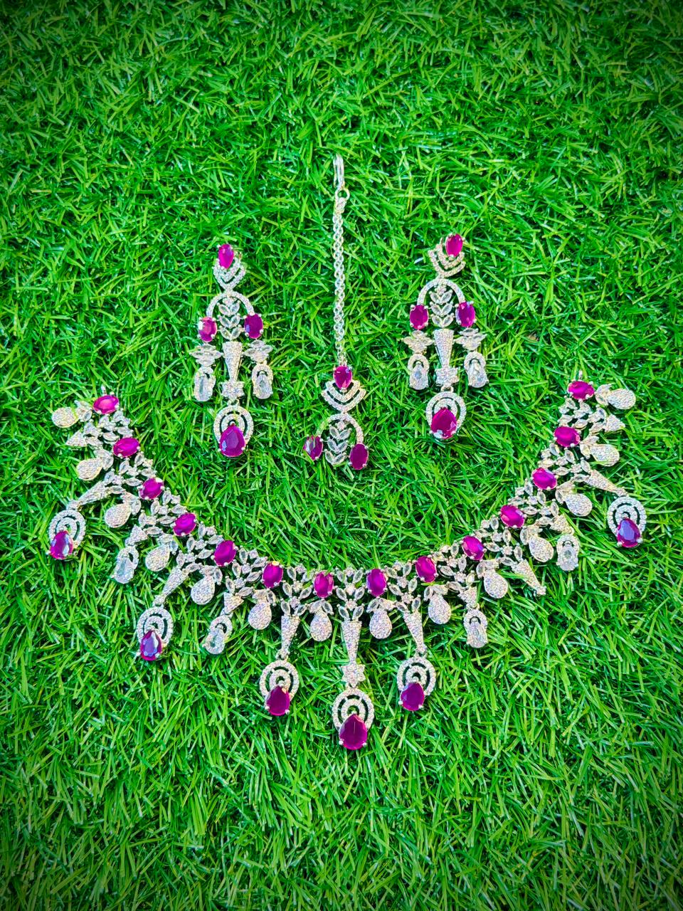 One Carat, Unique Design Necklace With Color Options
