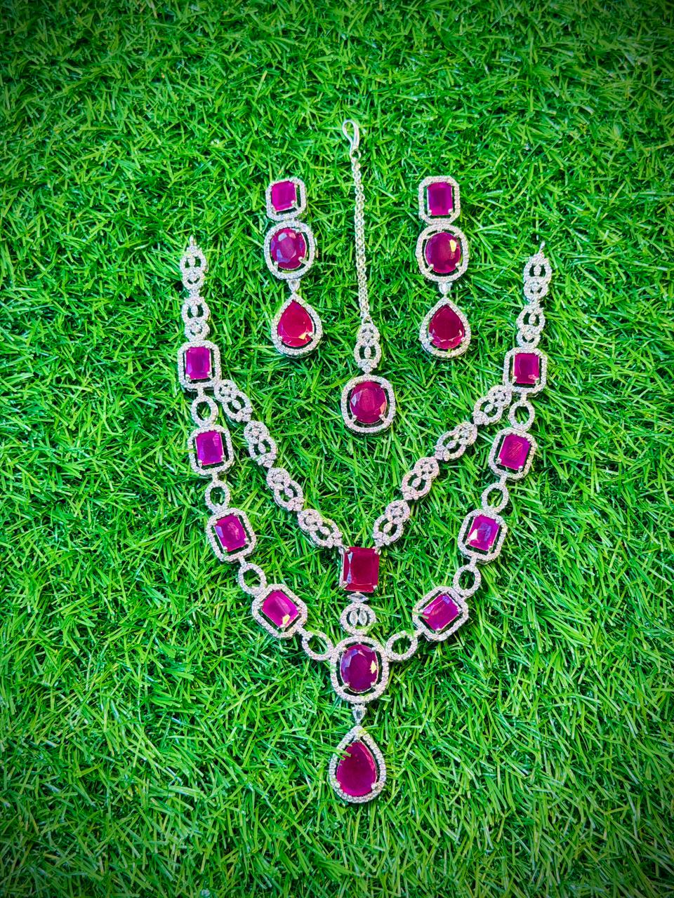 One Carat, Unique Long Necklace With Color Options